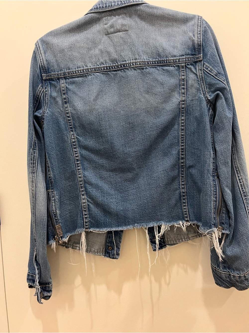 PAIGE Distressed Light Blue Denim Jacket - Picture 2 of 5